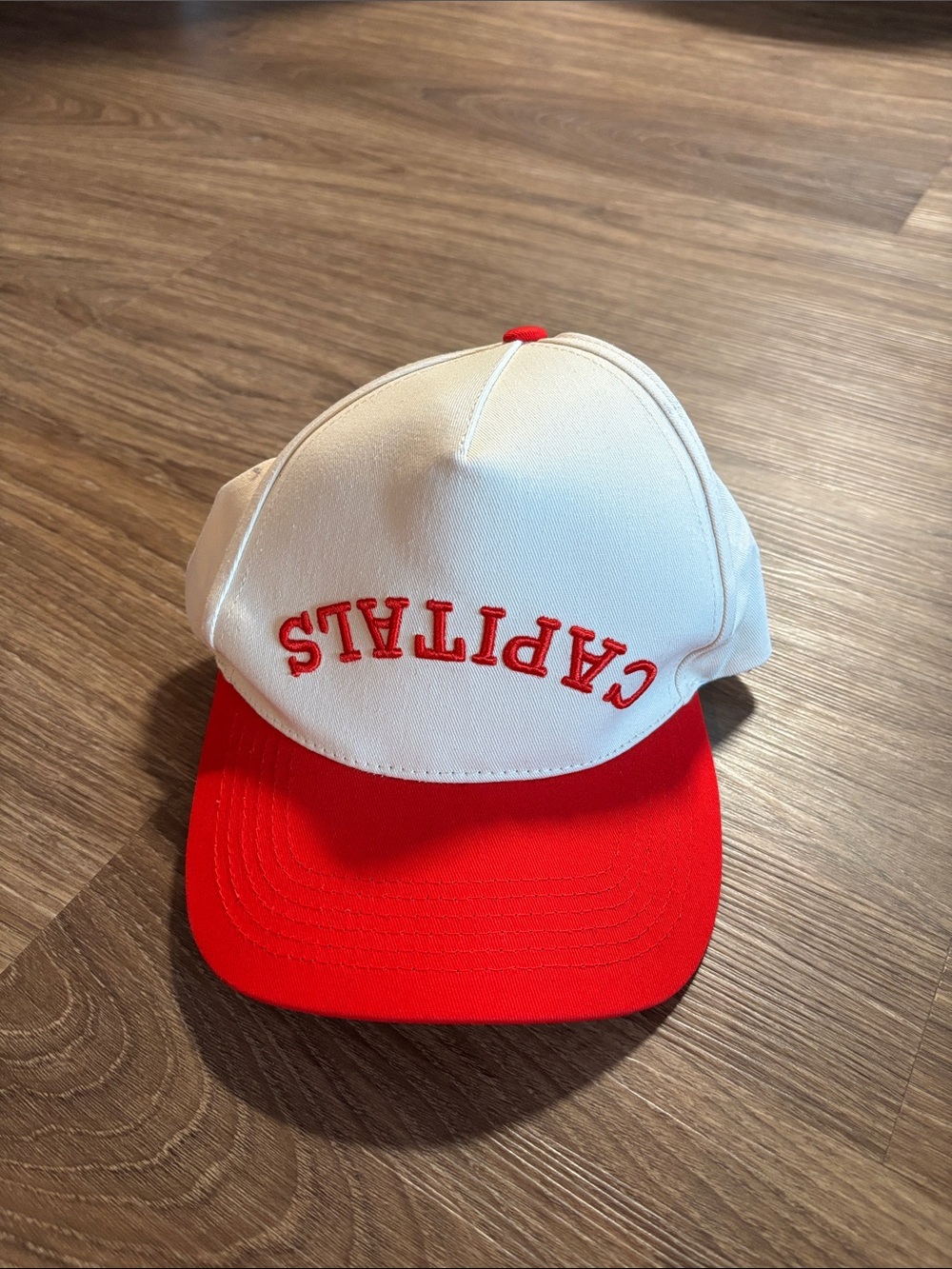 Washington Capitals Hockey Hat White and Red Capitals Embroidered Baseball Cap